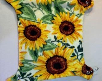 Sun Flowers Four-Corner Fleece Hammock for Chinchillas and Other Pocket Pets