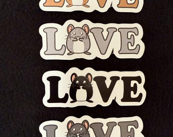 I Love Chinchillas Magnets, Set of 4