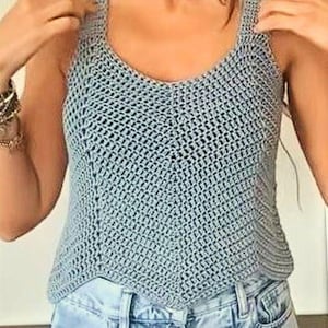 Zigzag Crochet Top Pattern xs-xl - Boho Chevron Blouse PDF / Patrón Top Zigzag a Crochet - Blusa de Verano Chevron PDF - Tallas xs a xl