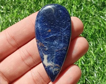 AAA + || Natural Sodalite Gemstone, Blue Sodalite Cabochon, Loose Gemstone, Top Grade Sodalite , Jewellery Making 50x26x5 mm