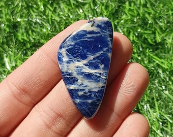 AAA + || Natural Sodalite Gemstone, Blue Sodalite Cabochon, Loose Gemstone, Top Grade Sodalite , Jewellery Making 43x22x6 mm