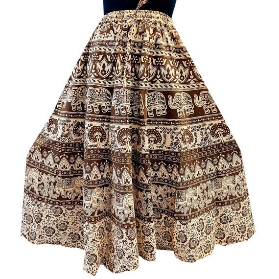 Indian Skirts Printed  Cotton  Boho Skirt Summer  Handmade  Bohemian  Hippie skirts Jaipuri prints
