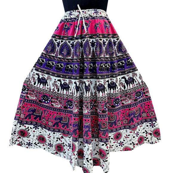 Indian Skirts Printed  Cotton  Boho Skirt Summer  Handmade  Bohemian  Hippie skirts Jaipuri prints