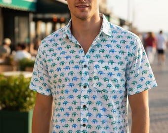 Camisa de algodón estampada para hombre de Chandrawat