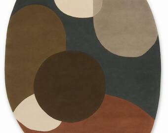 Modern Abstract Organic Rug | Earth-Tone Freeform Carpet | Handmade Beige Brown Art Rug | Contemporary Living Room & Bedroom Floor Decor