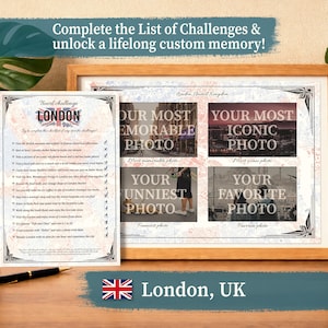 London Scavenger Hunt Printable PDF, England UK Travel Challenge Game & Custom Trip Memory Souvenir