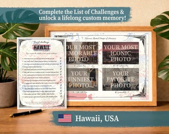 Hawaii Scavenger Hunt Printable PDF, USA Travel Challenge Game & Custom Trip Memory Souvenir