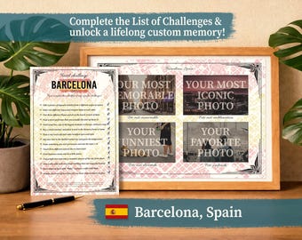 Barcelona Scavenger Hunt Printable PDF, Spain Travel Challenge Game & Custom Trip Memory Souvenir