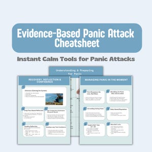 Panic Attack Coping Skills Cheatsheet | Evidence-Based Anxiety Tools | Science-Based Guide for Adults & Teens