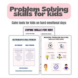 Coping Skills & Problem Solving Posters for Kids | SEL Classroom Bundle | Calm Down Corner Prints