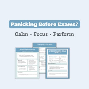 Guia Prático para Estudantes sobre Ansiedade em Provas | Acalme o Estresse, Reduza o Pânico e Melhore o Foco | Guia de Estratégias para Lidar com a Ansiedade em Provas (Imprimível)