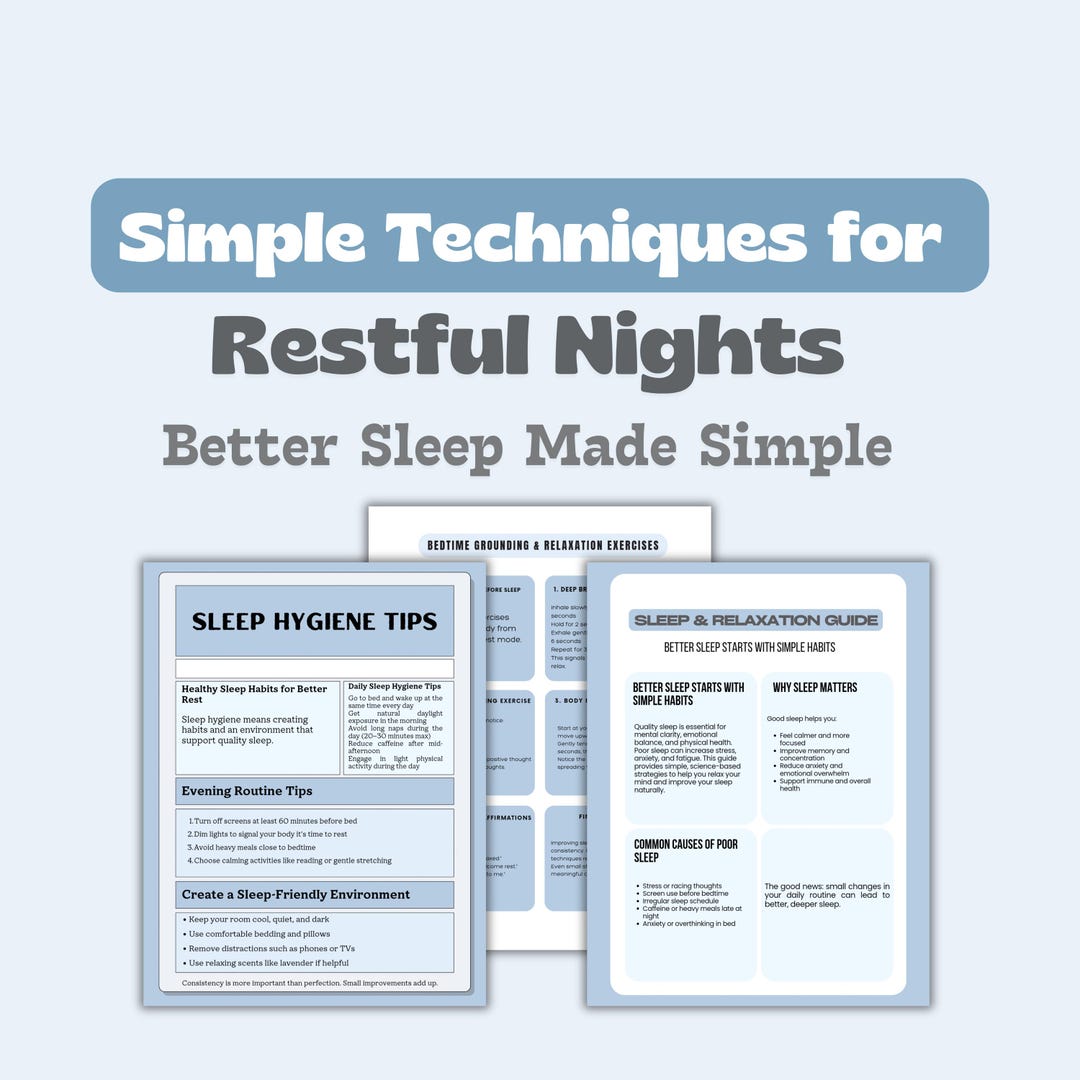 Sleep and Relaxation Cheatsheet Printable – Calm Your Mind, Improve ...