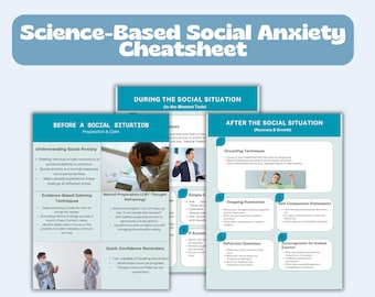 Social anxiety worksheet for Adults and Teens Coping Skills | Science-Based Cheatsheet | Practical CBT-Informed Guide