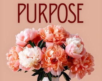 Christian Floral Wall Art Printable, Feminine Faith Decor, Pink Peony Christian Art, Christian Office Decor