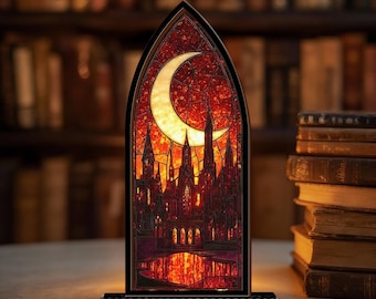Lunathion Light It Up Crescent City Suncatcher Candle Holder: Crescent City Book Nook, Bookshelf Decor Gift, Bookish Gift, Book Lover Gift