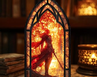 Aelin Book Nook, Throne of Glass BookNook, Flame and Blade Fantasy Bookshelf Insert Decor Gift, Bookish Candle Holder, Book Nook Decor Gift