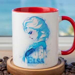 Elsa Princess Coffee Mugs: Kids Frozen Gift Cup, Sisters Gift, Disney Lover, Magical Disney Cup, Birthday Gift for Her, Frozen Mug Cute image 1