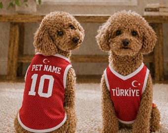 Maglia da calcio personalizzata Turkiye per animali domestici, completo da calcio per cani e gatti, maglia da calcio Turkiye, abbigliamento sportivo per cuccioli, regalo per amanti dei cani