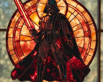 Vader Acryl-Sonnenfänger: Darth Fensterschmuck, Dark Side Home Decor Geschenk, SW Decor Geschenk für Fans, Galaktischer Krieger Vader Ornament