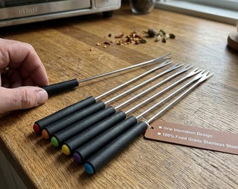 9.5 Inches Stainless Steel Fondue Forks with Heat Resistant Handle