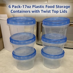Plastic Food Storage Containers with Twist Top Lids Microwave and Dishwasher Safe