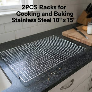 2 PCS Stainless Steel Wire Rack 10" x 15", for Cooking and Baking