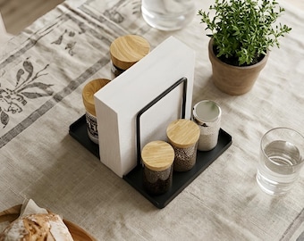 Napkin Holders For Kitchen Dining Room Table Decor, Indoor & Outdoor Use