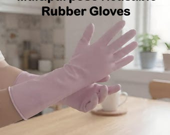 2 Pairs Cleaning Rubber Gloves, for Washing Dishes, Long-lasting&Non-Slip (Total 4 Gloves)