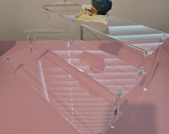 Clear Acrylic 3 Tier Risers for Spices Perfume Cupcakes Figures and Collectibles