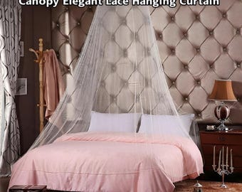 Mosquito Net for Bed, Insect Bug Protection Bed Canopy Elegant Lace Hanging Curtain