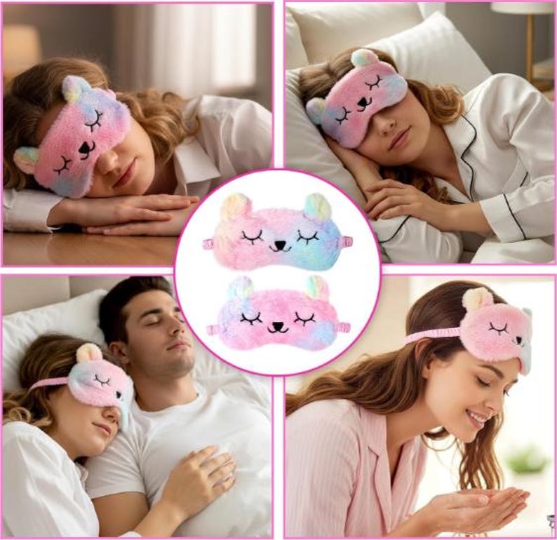 Masque de sommeil pour femme et homme, avec sangle réglable pour dormir 2 PCS PANDA EYE