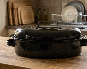 Roasting Pan With Lid 15.4” For 10 Lb Turkey, Chicken, Lamb, Vegetables, Casserole, Lasagnaa