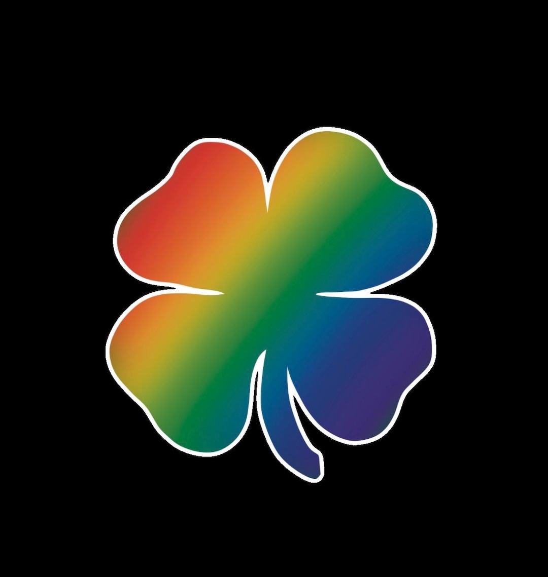 Rainbow 4-leaf Clover Vinyl Sticker - Etsy