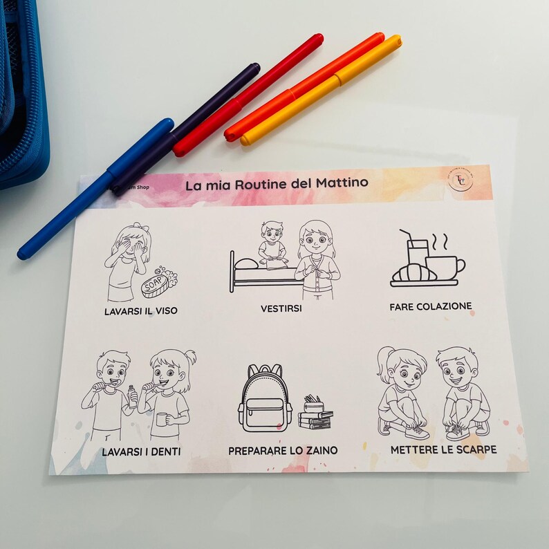 Morning Routine Color Picture Morning Routine Coloring Pages | A4 Sheet for Kids | Illustrated ...