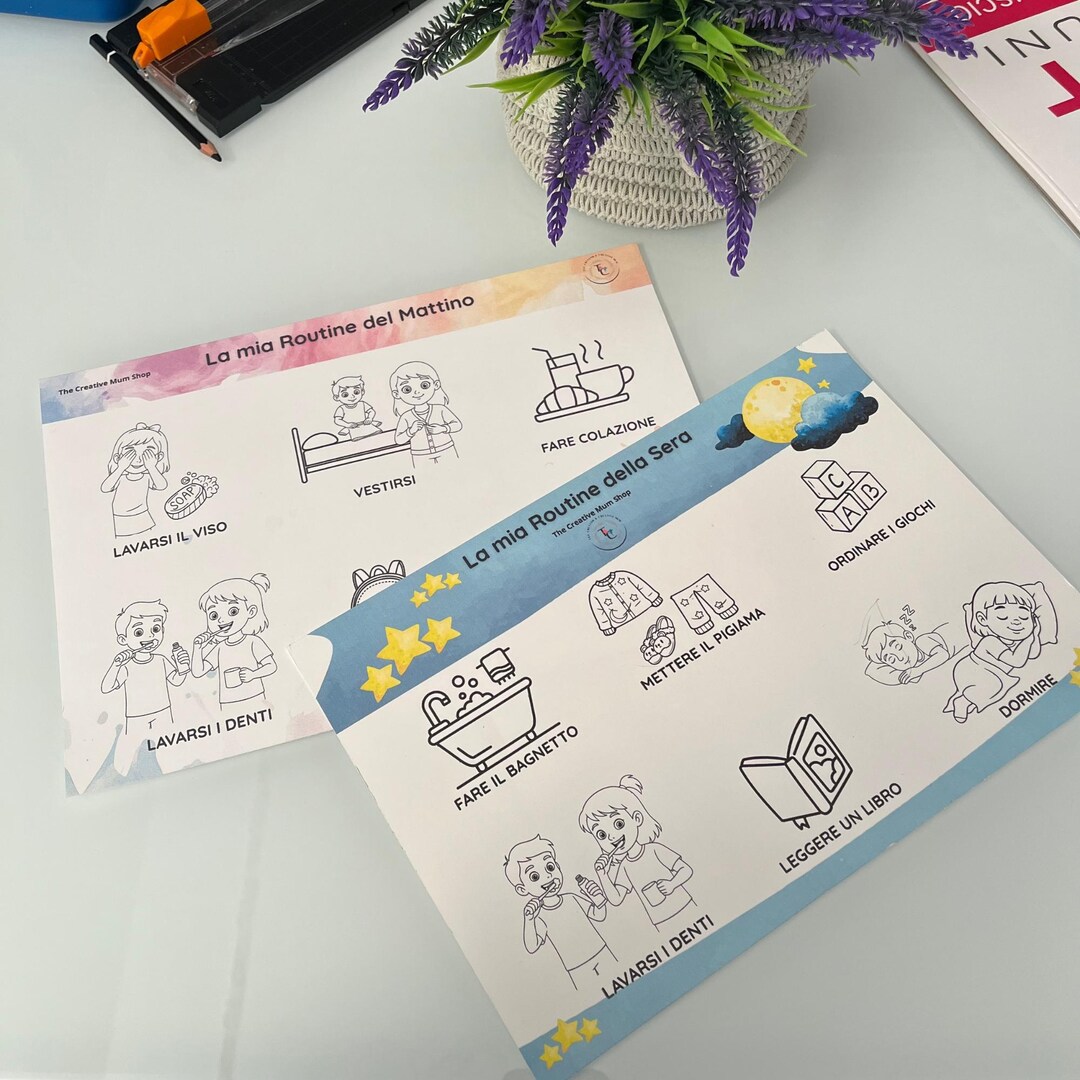 Evening Routine Coloring Morning and Evening Routine Coloring Kit for Kids | 2 Printable Pdfs ...