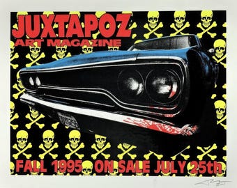 Plakat koncertowy „Stary samochód i ucieczka” | Magazyn Juxtapoz 1995 | Pobieranie cyfrowe