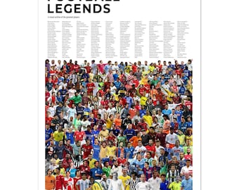 LEGENDY PIŁKI NOŻNEJ — Plakat ścienny z kultowymi zawodnikami