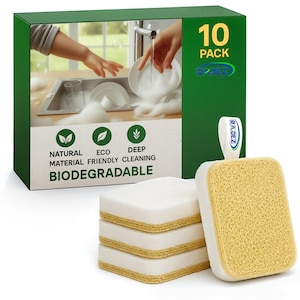 Kitchen Sponge Biodegradable Loofah Sponges,Natural Plant-Based Dish Cleaning 10 pack