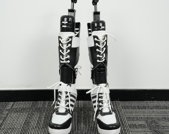 Custom Harley Quinn Cosplay Boots | Handmade Anime Style Shoes Made to Order