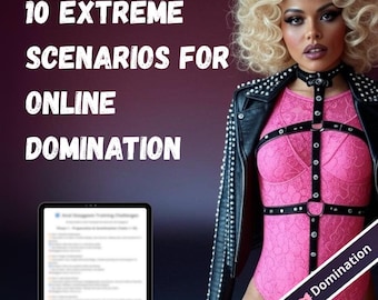 10 escenarios extremos de dominación en línea: guiones humillantes de juegos de rol de femdom para chat, mensajes de texto y control de distancia (descarga instantánea)