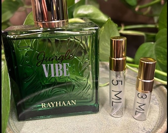 Rayhaan Jungle Vibe / 2 ml / 3 ml / 5 ml / Fragancia decantada / Muestras / Tamaño de viaje