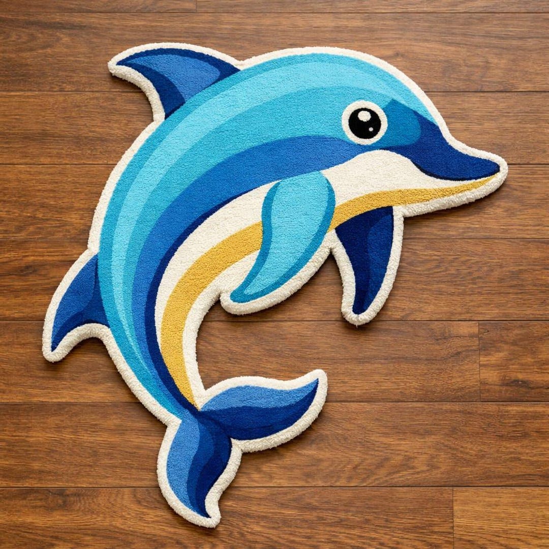 Tufted Dolphin Rug – Cartoon Animal Kids Nursery Carpet - Etsy