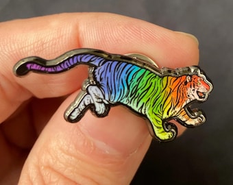 Pride Tiger - Rainbow Big Cat Offset Printed Pin