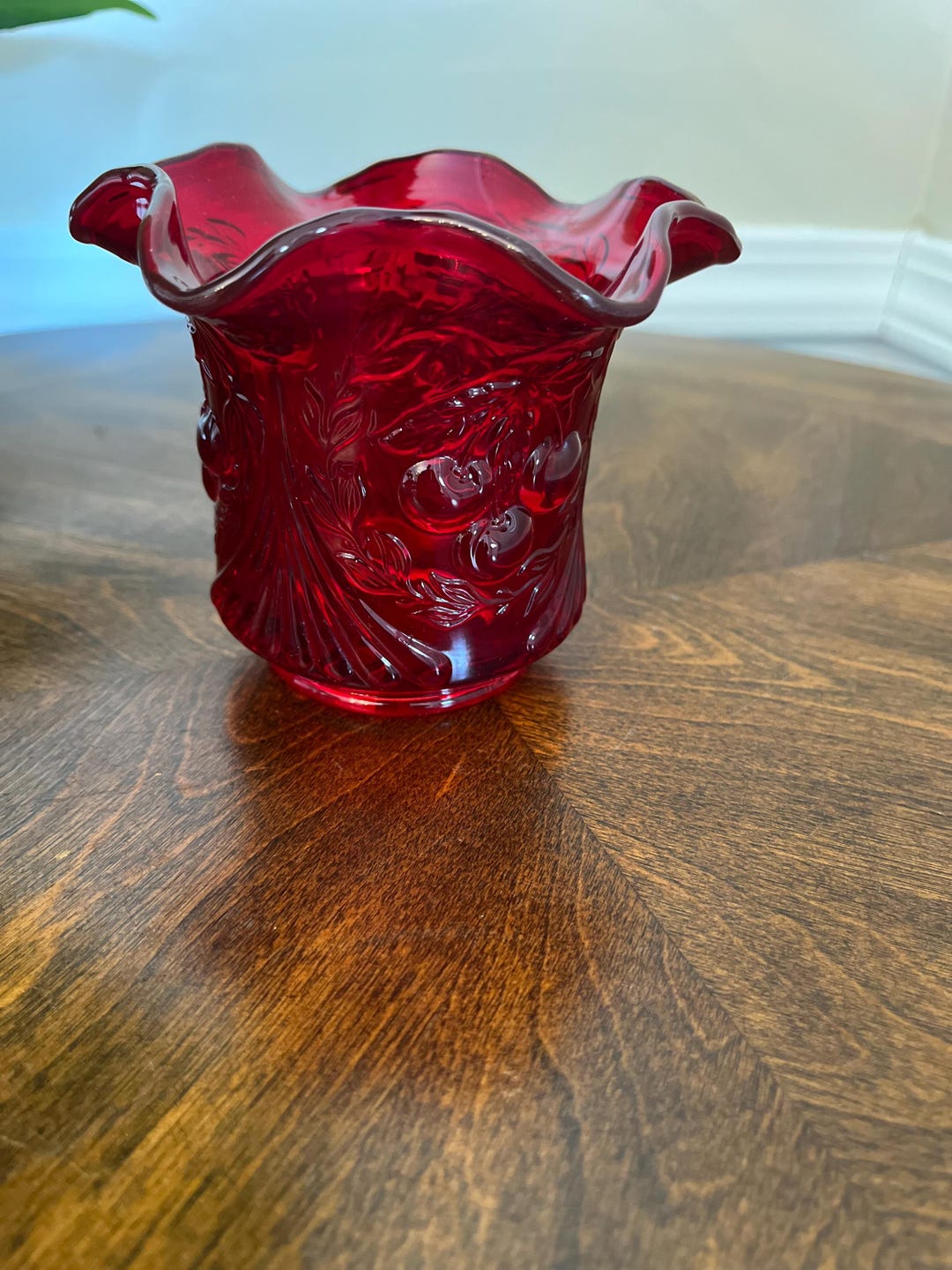 Vintage Fenton Ruby Red Wreathed Cherry Sugar Spooner - Etsy
