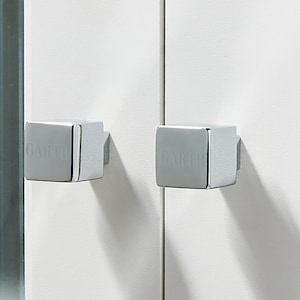 Silver Solid Brass File Cabinet Knob: Minimalist Square Drawer Handle