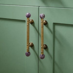 Brass Crystal Cabinet Pull: Antique Bronze Drawer Knob, European Sideboard Handle