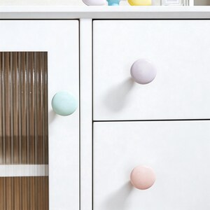 Colorful Ceramic Cabinet Knob: Round Drawer Handle,  Kids Room Handle