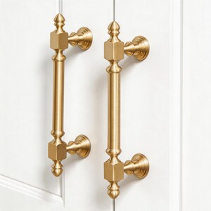 Minimalist Wardrobe Brass Pull: Mid Century Drawer Handle, Gold Cabinet Hardware for Wardrobe Kitchen