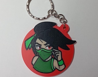 Akali League of Legends Emote Keychain | 3D Printed LoL Champion Charm