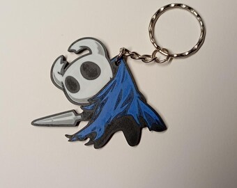 Hollow Knight Dangling Knight Keychain, Scruff Grab Charm, Indie Game Fan Art Accessory, Gamer Gift, Backpack Lanyard